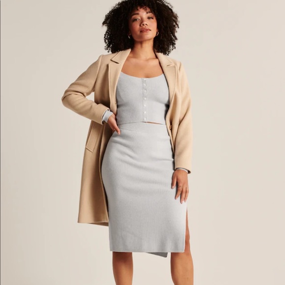 Nwt Abercrombie Light Grey Sweater Midi 